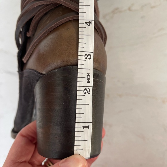 FREEBIRD by STEVEN Knee-High Distressed Blue & Brown Suede Boots, Size 8 EUC - Picture 13 of 16